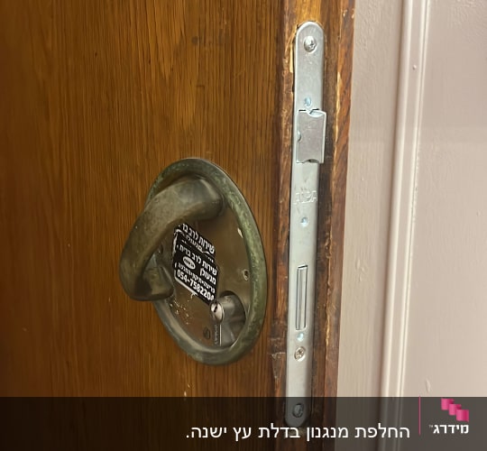 ידית ודלת עם מנעול מתכת
